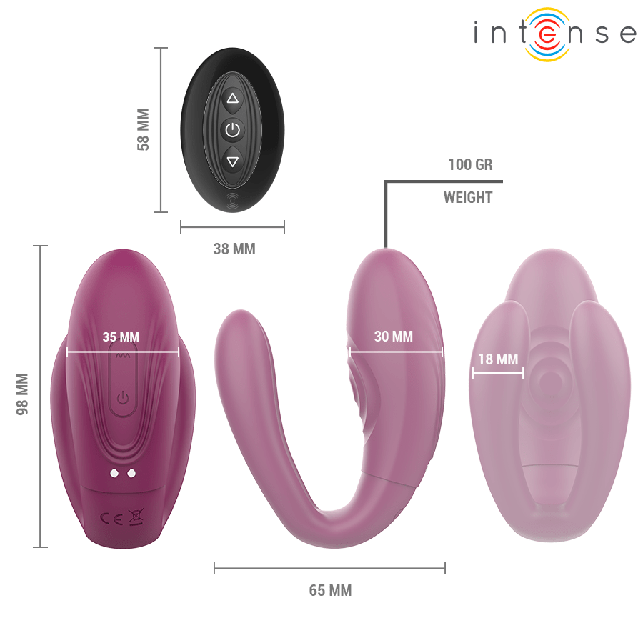 INTENSE - SANDRA VIBRADOR & ESTIMULADOR DE PINZAS CON GOLPETEO CONTROL REMOTO - OMerotics