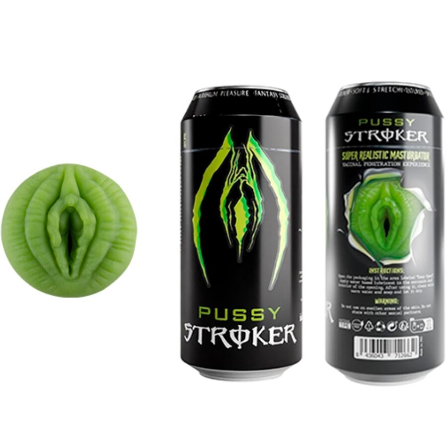 ALIVE - PUSSY STROKER MASTURBADOR MASCULINO VAGINA LATA BEBIDA ENERGÉTICA - OMerotics