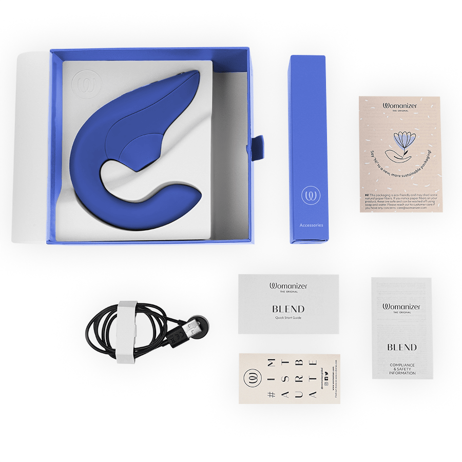 WOMANIZER - BLEND ESTIMULADOR VIBRADOR RABBIT AZUL - OMerotics