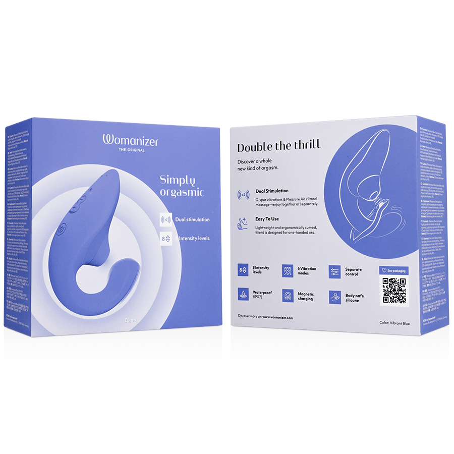 WOMANIZER - BLEND ESTIMULADOR VIBRADOR RABBIT AZUL - OMerotics