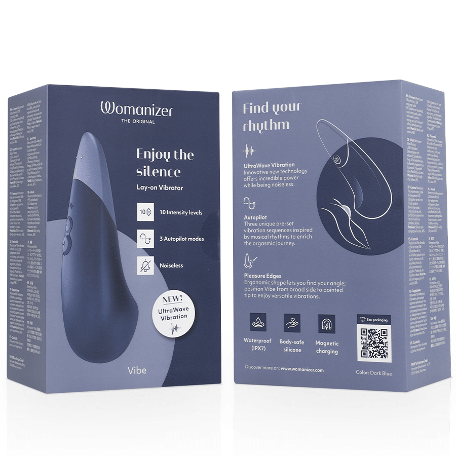 WOMANIZER - VIBE VIBRADOR LAY-ON SILENCIOSO AZUL OSCURO - OMerotics