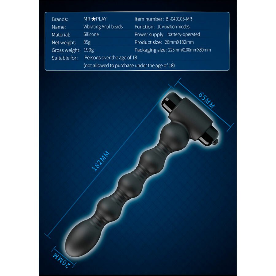 MR PLAY - MASAJEADOR PLUG ANAL CON VIBRACIÓN - OMerotics