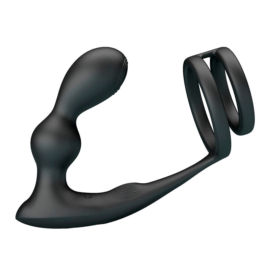 MR PLAY - ANILLO PARA PENE CON PLUG ANAL CON VIBRACIÓN CONTROL REMOTO - OMerotics
