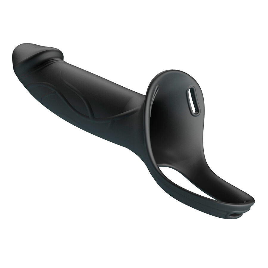 PRETTY LOVE - LANDON STRAP-ON CON VIBRACIÓN NEGRO - OMerotics