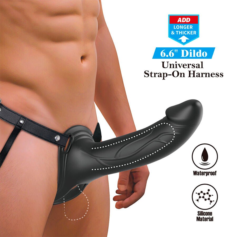 PRETTY LOVE - LANDON STRAP-ON CON VIBRACIÓN NEGRO - OMerotics
