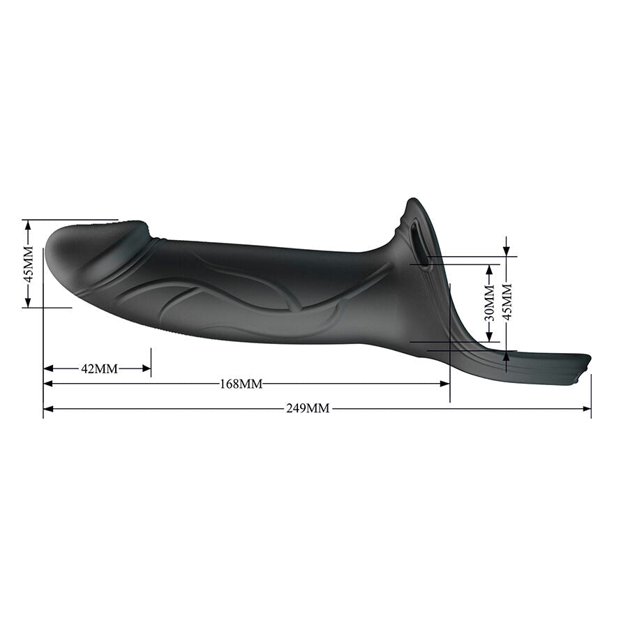 PRETTY LOVE - LANDON STRAP-ON CON VIBRACIÓN NEGRO - OMerotics