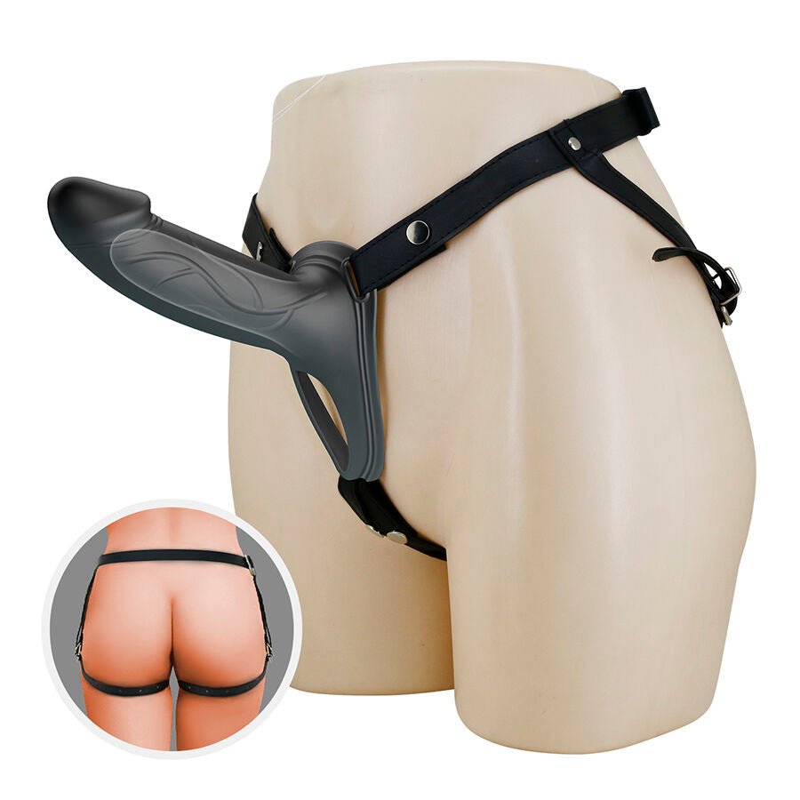 PRETTY LOVE - LANDON STRAP-ON CON VIBRACIÓN NEGRO - OMerotics