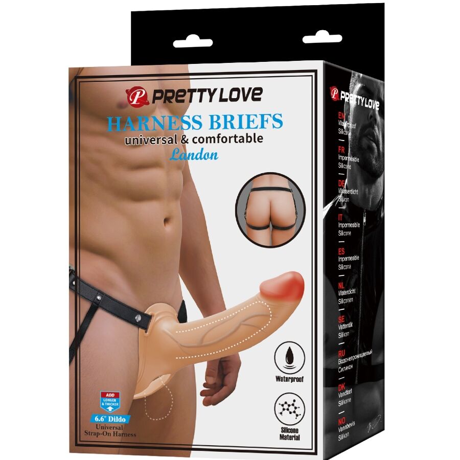 PRETTY LOVE - LANDON STRAP-ON CON VIBRACIÓN CLARO - OMerotics