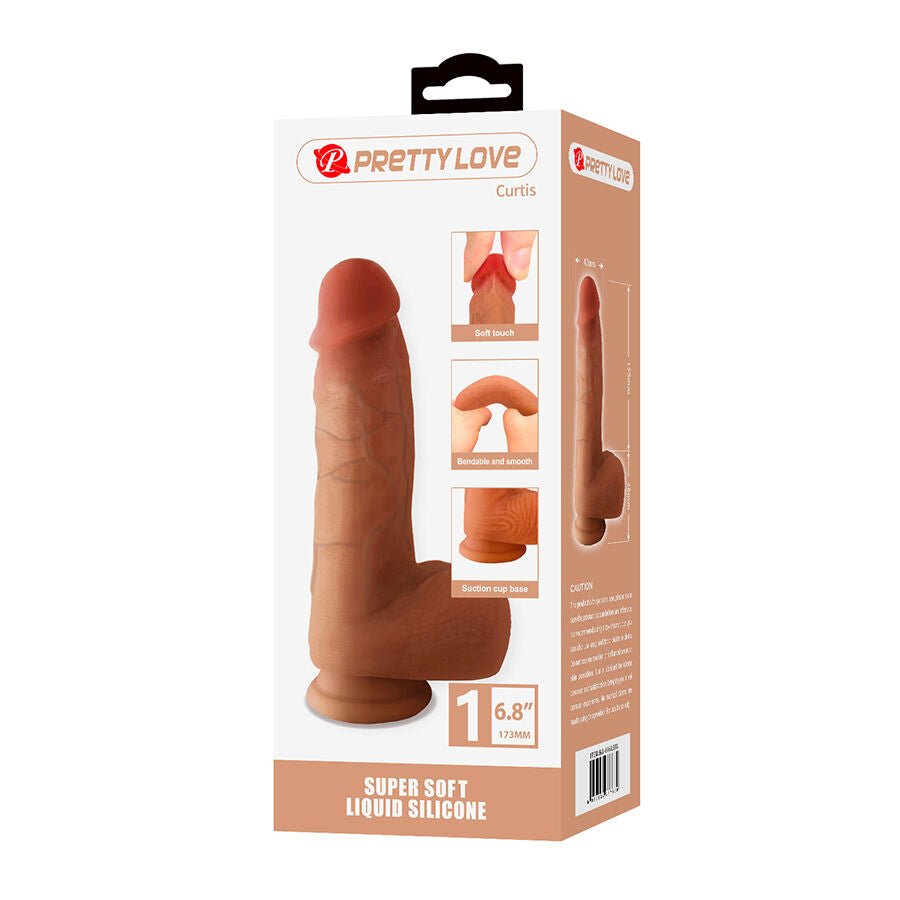 PRETTY LOVE - CURTIS DILDO REALÍSTICO CON VENTOSA 17.3 CM -Ø- 4.2 CM - OMerotics