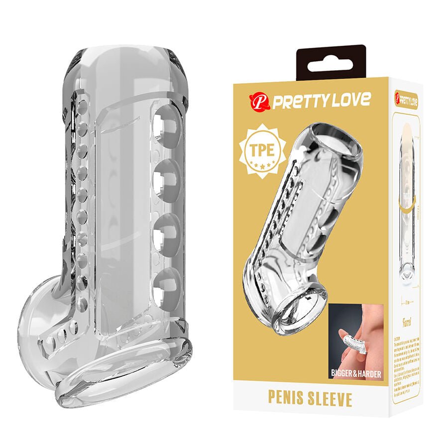 PRETTY LOVE - FUNDA PARA PENE TEXTURIZADA TRANSPARENTE - OMerotics