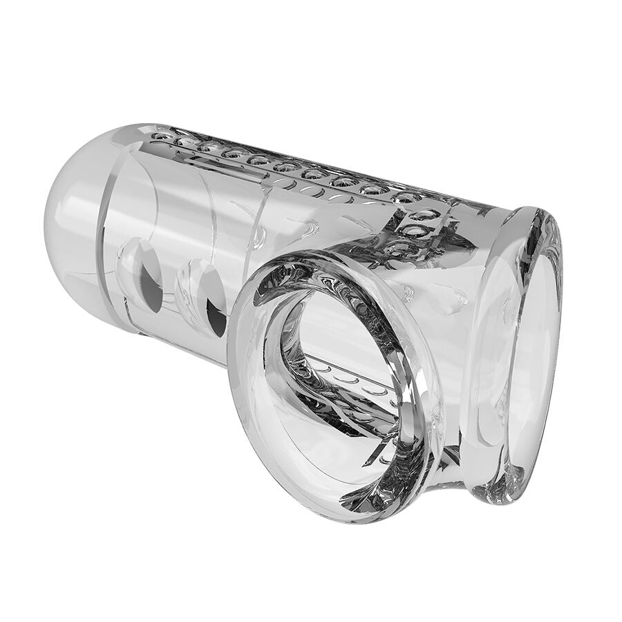 PRETTY LOVE - FUNDA PARA PENE TEXTURIZADA TRANSPARENTE - OMerotics