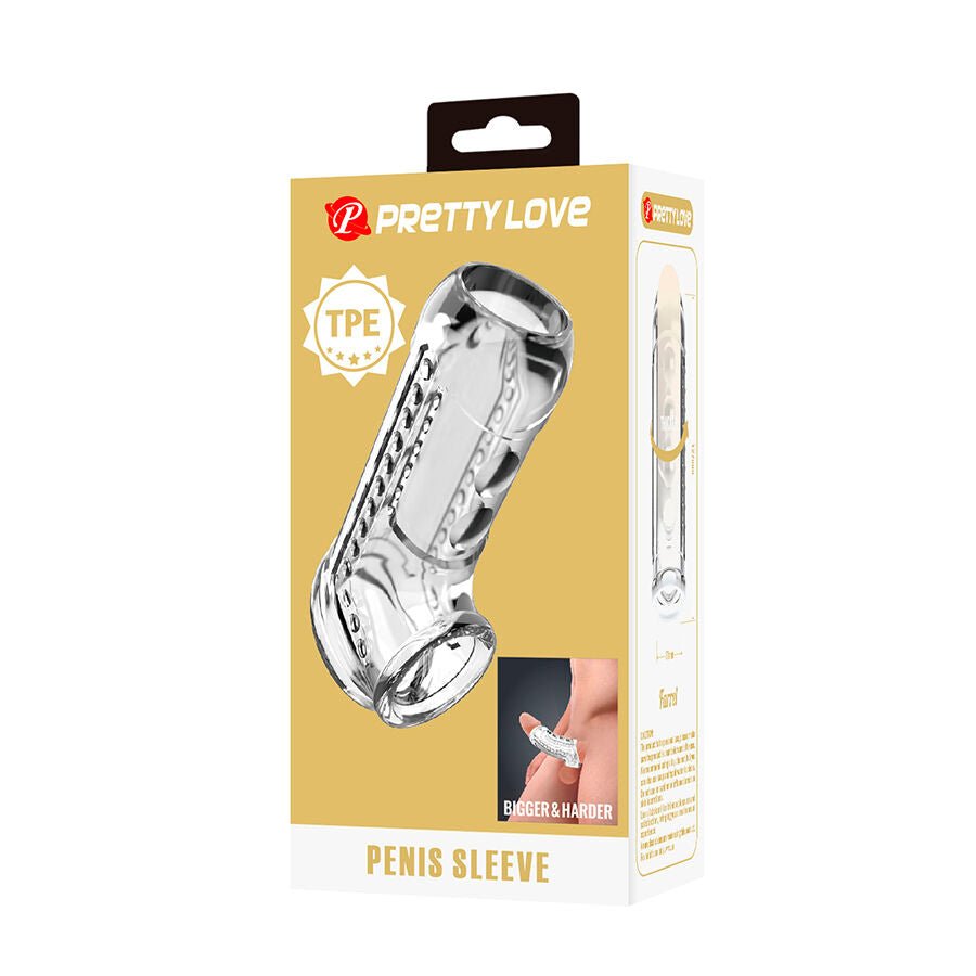 PRETTY LOVE - FUNDA PARA PENE TEXTURIZADA TRANSPARENTE - OMerotics