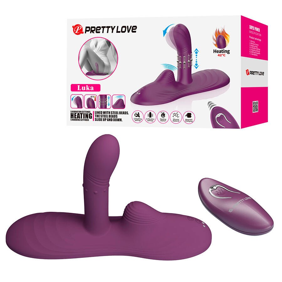 PRETTY LOVE - LUKA SIT-DOWN VIBRADOR CON EFECTO CALOR Y CONTROL REMOTO - OMerotics