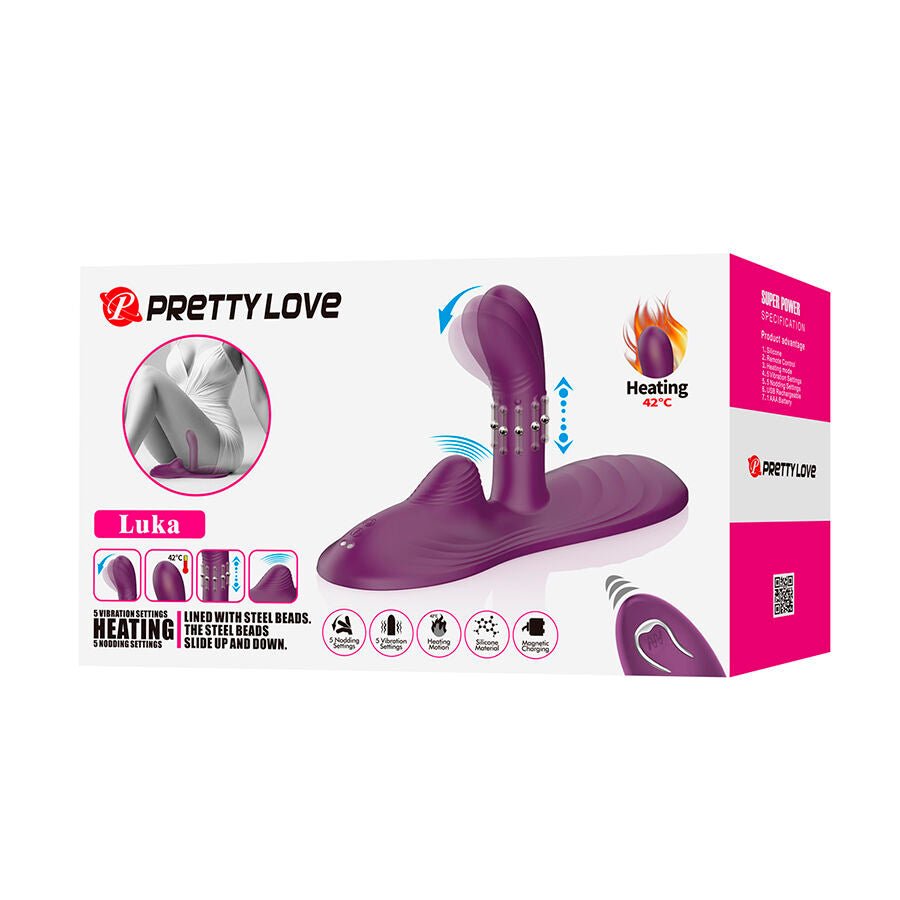 PRETTY LOVE - LUKA SIT-DOWN VIBRADOR CON EFECTO CALOR Y CONTROL REMOTO - OMerotics