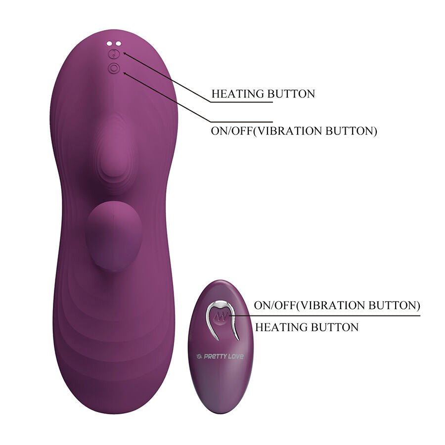 PRETTY LOVE - LUKA SIT-DOWN VIBRADOR CON EFECTO CALOR Y CONTROL REMOTO - OMerotics