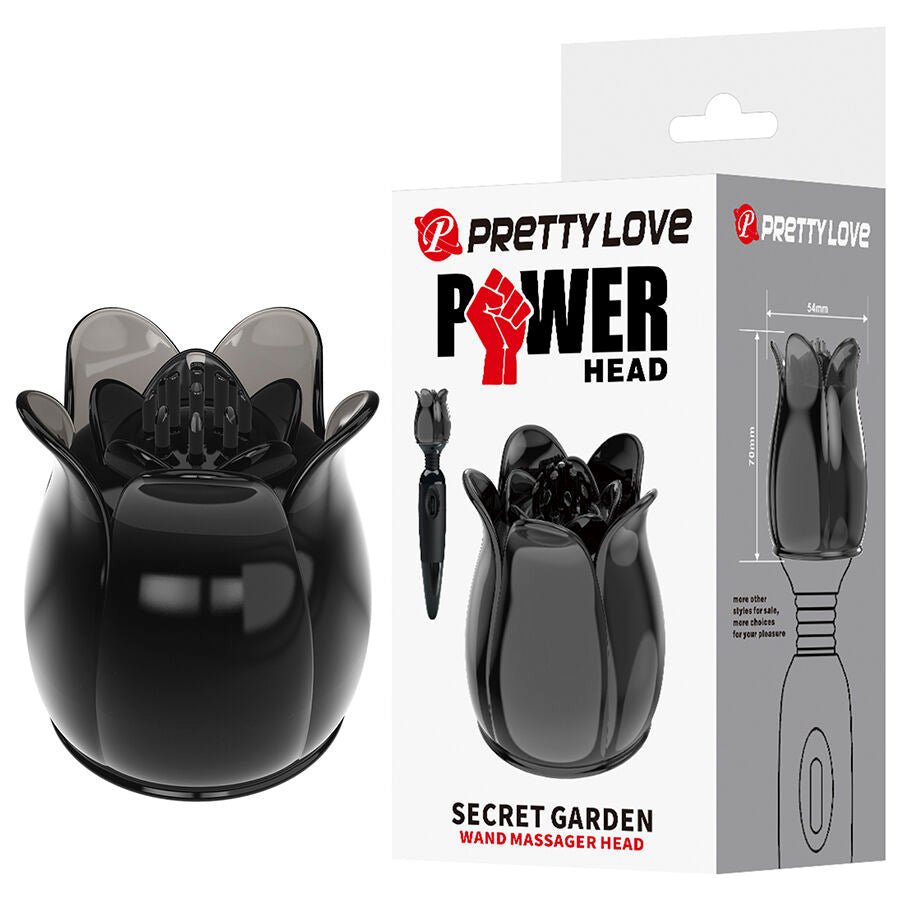 PRETTY LOVE - SECRET GARDEN CABEZAL MASAJEADOR NEGRO - OMerotics