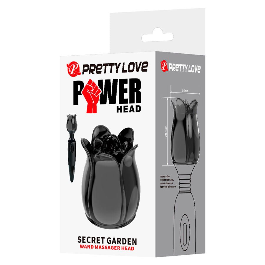 PRETTY LOVE - SECRET GARDEN CABEZAL MASAJEADOR NEGRO - OMerotics