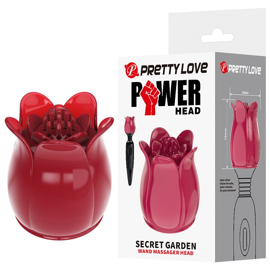 PRETTY LOVE - SECRET GARDEN CABEZAL MASAJEADOR ROSA - OMerotics