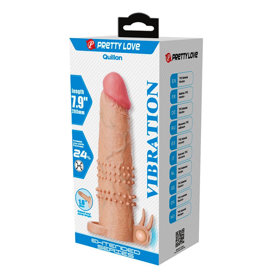 PRETTY LOVE - QUILLON FUNDA PARA PENE CON ESTIMULADOR DE CLÍTORIS Y VIBRACIÓN - OMerotics