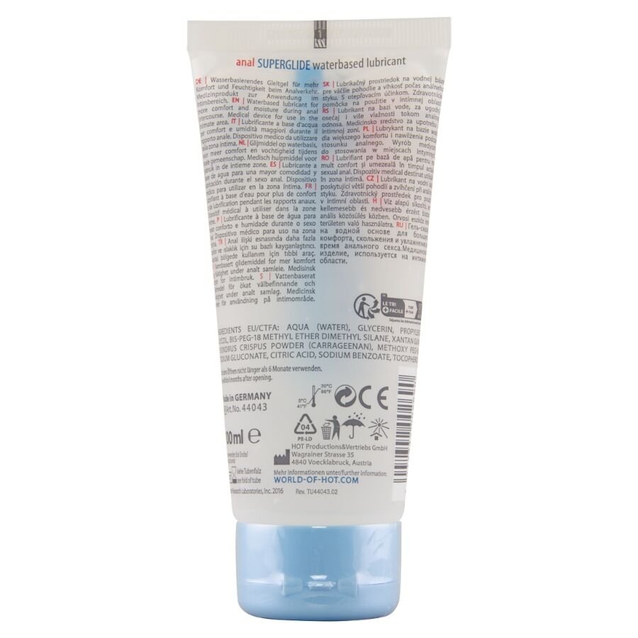 HOT - ANAL SUPERGLIDE LIQUID PLEASURE LUBRICANTE ANAL BASE AGUA 100 ML - OMerotics