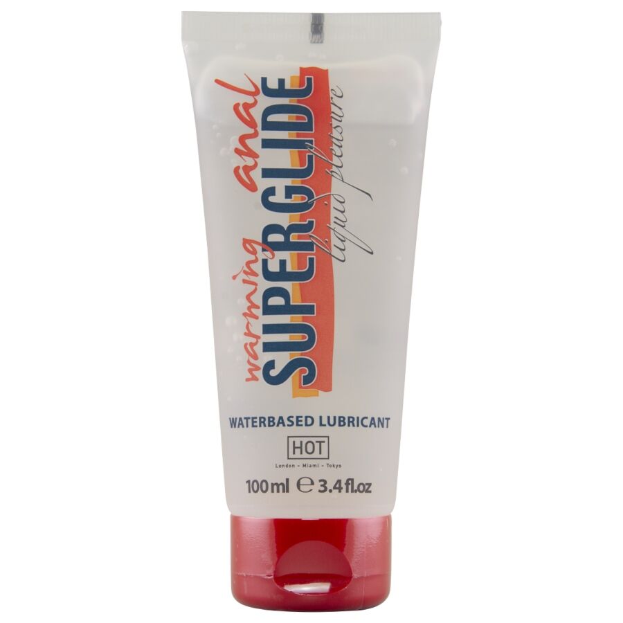 HOT - ANAL SUPERGLIDE WARMING LIQUID PLEASURE LUBRICANTE ANAL BASE AGUA EFECTO CALOR 100 ML - OMerotics