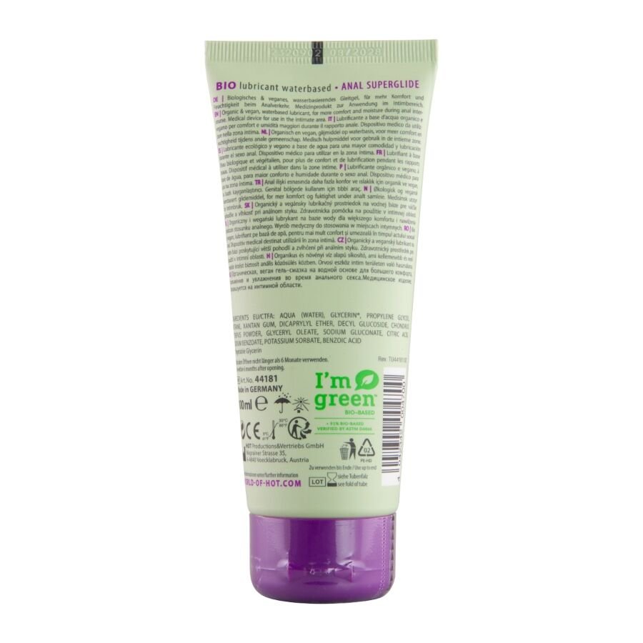 HOT - BIO LUBRICANT LUBRICANTE BIO BASE AGUA ANAL 100 ML - OMerotics