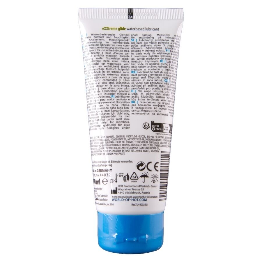 HOT - EXXTREME GLIDE LUBRICANTE BASE AGUA + ACEITE CONFORT A+ 100 ML - OMerotics
