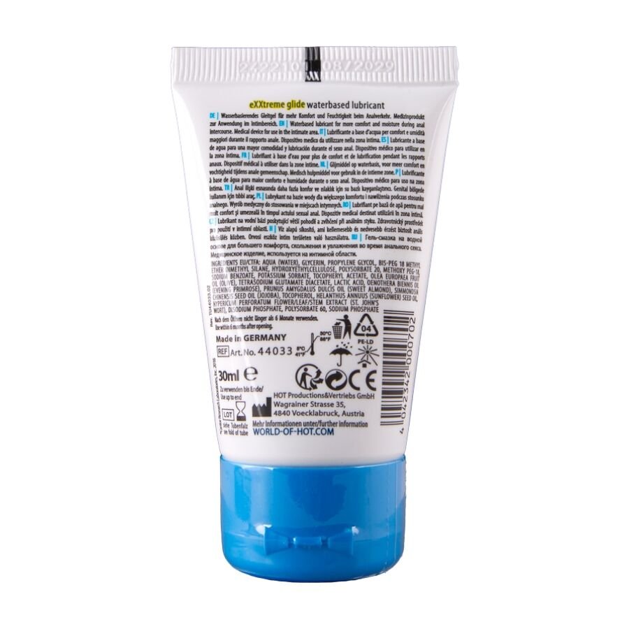 HOT - EXXTREME GLIDE LUBRICANTE BASE AGUA + ACEITE CONFORT A+ 30 ML - OMerotics