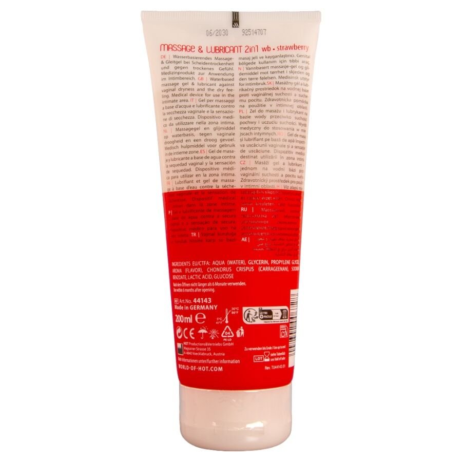 HOT - MASSAGE & GLIDE GEL 2 EN 1 FRESA 200 ML - OMerotics