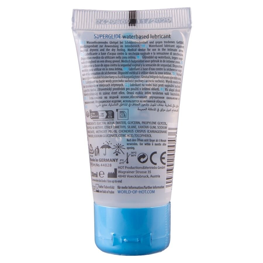 HOT - SUPERGLIDE LIQUID PLEASURE LUBRICANTE BASE AGUA 30 ML - OMerotics