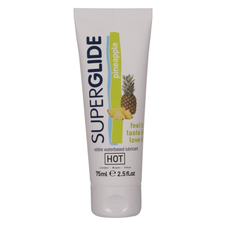 HOT - SUPERGLIDE LUBRICANTE COMESTIBLE BASE AGUA PIÑA 75 ML - OMerotics