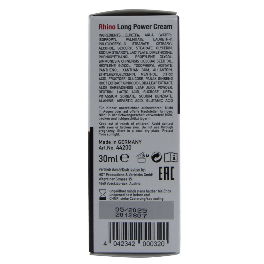 HOT - RHINO LONG POWER CREMA 30 ML - OMerotics