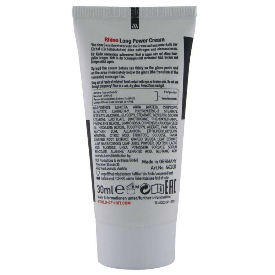HOT - RHINO LONG POWER CREMA 30 ML - OMerotics