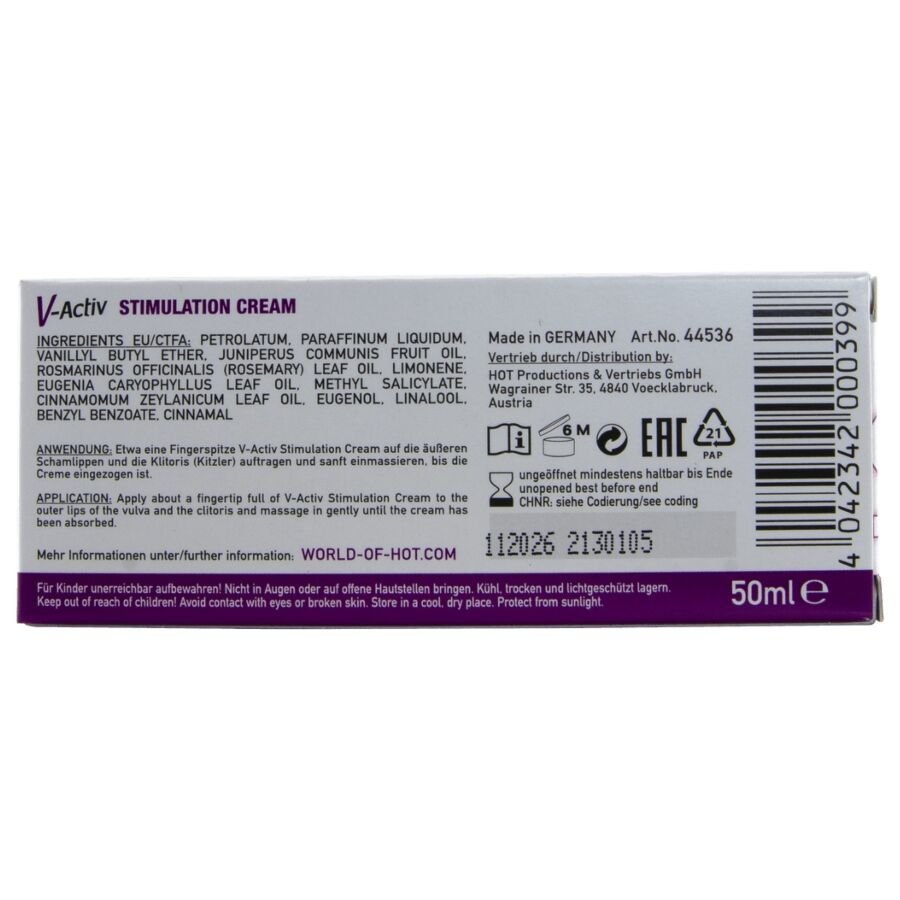 HOT - V-ACTIV CREMA ESTIMULANTE PARA MUJER 50 ML - OMerotics
