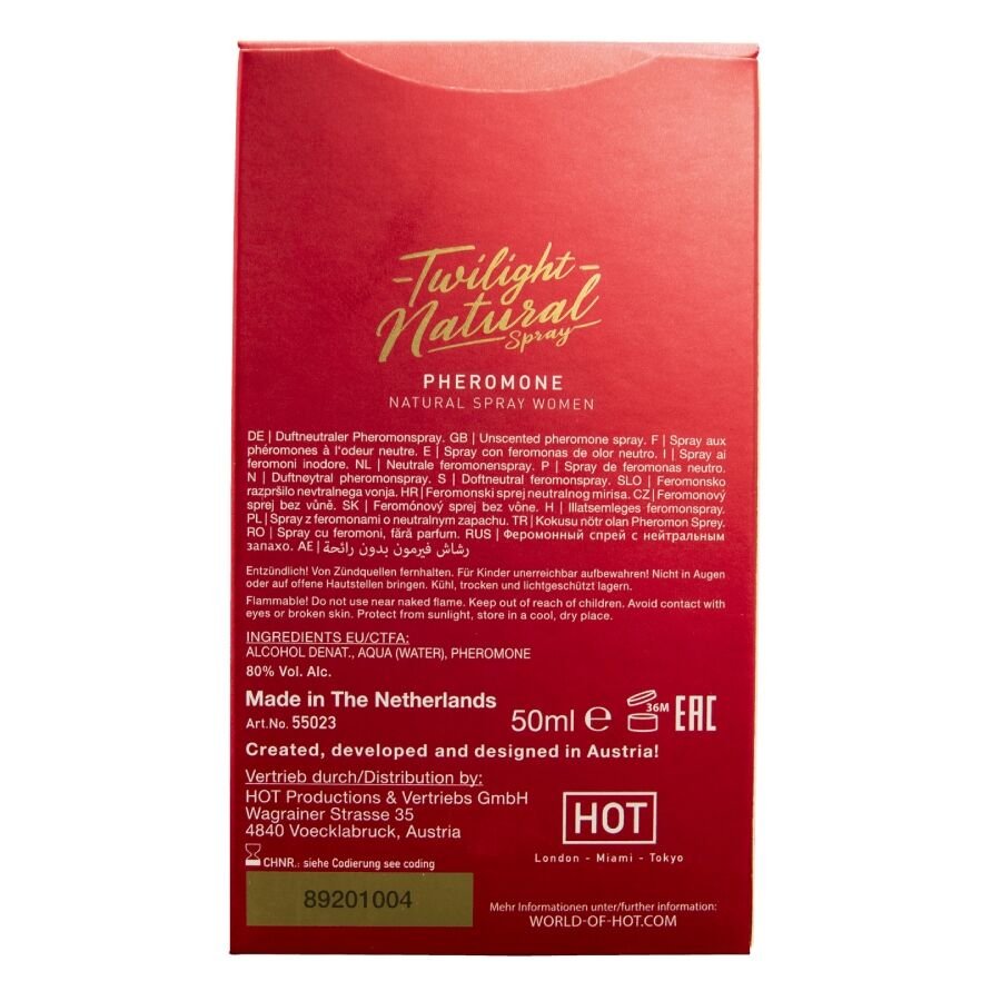 HOT - TWILIGHT NATURAL CON FEROMONAS MUJER 50 ML - OMerotics