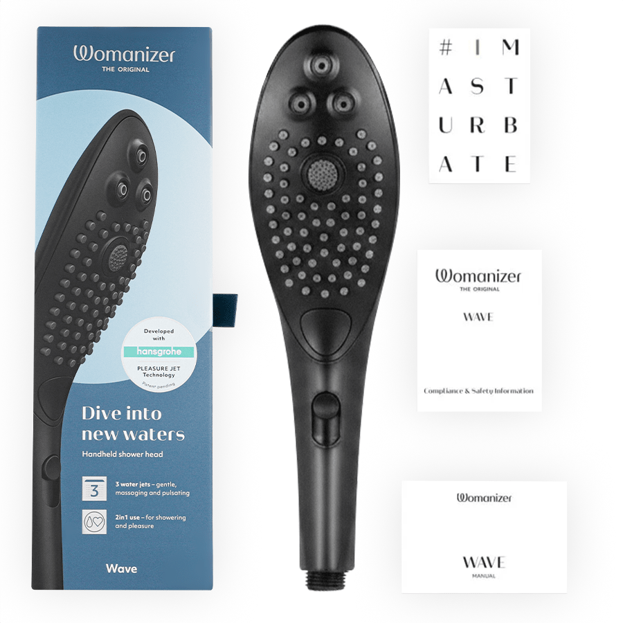 WOMANIZER - WAVE CABEZAL DE DUCHA ESTIMULADOR DE CLITORÍS NEGRO - OMerotics
