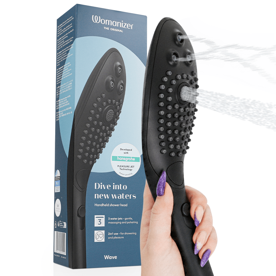 WOMANIZER - WAVE CABEZAL DE DUCHA ESTIMULADOR DE CLITORÍS NEGRO - OMerotics