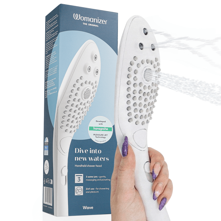 WOMANIZER - WAVE CABEZAL DE DUCHA ESTIMULADOR DE CLITORÍS BLANCO - OMerotics