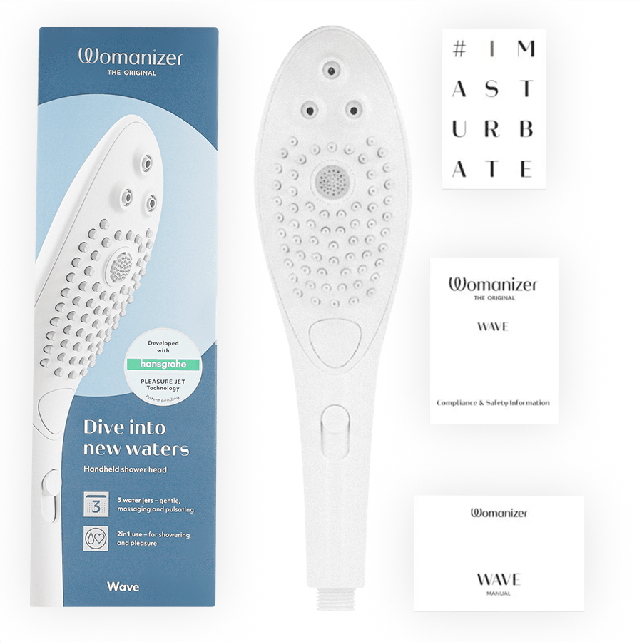 WOMANIZER - WAVE CABEZAL DE DUCHA ESTIMULADOR DE CLITORÍS BLANCO - OMerotics