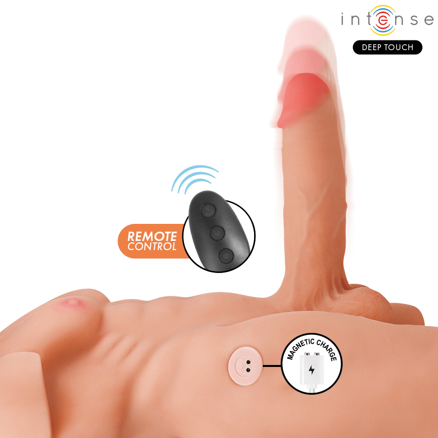 INTENSE DEEP TOUCH - MARTY TORSO CON ANO Y DILDO REALÍSTICO CON EMPUJE Y VIBRACIÓN CONTROL REMOTO 6.2 KG - OMerotics
