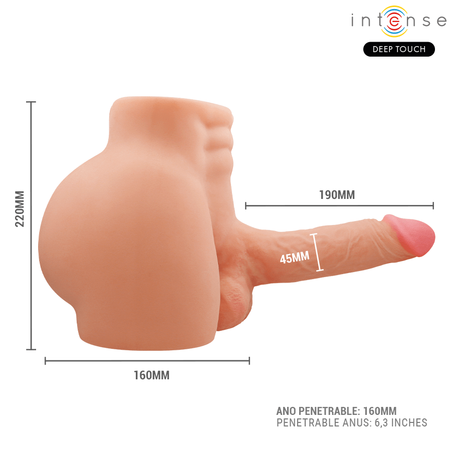 INTENSE DEEP TOUCH - RICHIE TORSO CON ANO Y DILDO REALÍSTICO CON EMPUJE Y VIBRACIÓN CONTROL REMOTO 4.7 KG - OMerotics