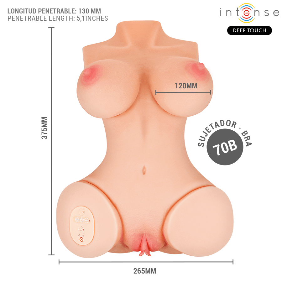 INTENSE DEEP TOUCH - VERO TORSO VAGINA CON EFECTO SUCCIÓN, CALOR, VIBRACIÓN Y VOZ 5.5 KG - OMerotics