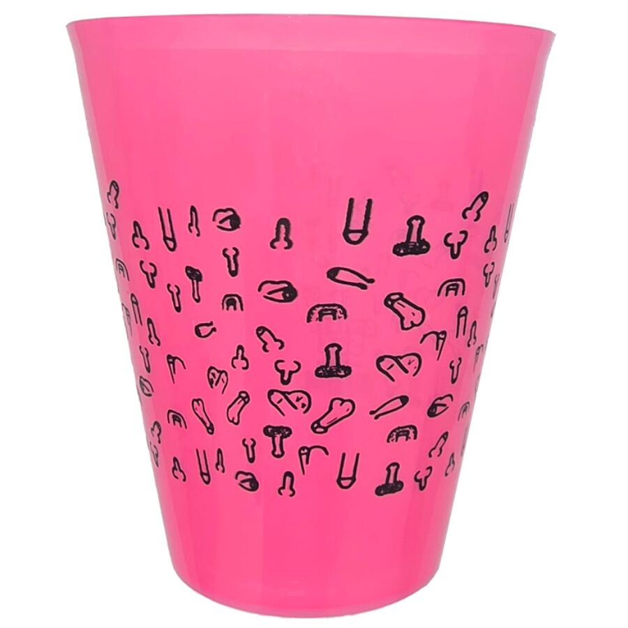 DIABLO PICANTE - VASO FUSCIA 500 ML CON PENES NEGROS - OMerotics