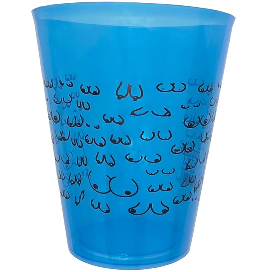 DIABLO PICANTE - VASO AZUL 500 ML CON TETAS NEGRAS - OMerotics