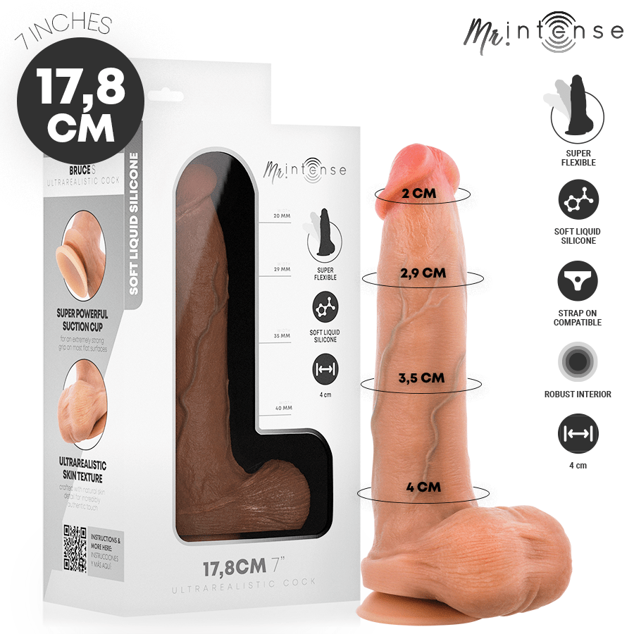 MR INTENSE - BRUCE S DILDO SILICONA 17.8 CM -Ø- 4 CM - OMerotics