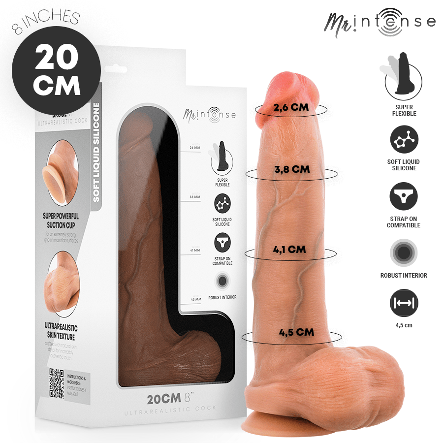 MR INTENSE - BRUCE M DILDO SILICONA 20 CM -Ø- 4.5 CM - OMerotics