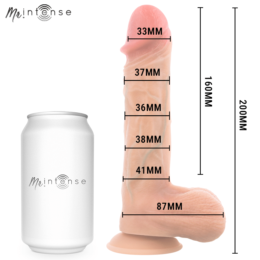 MR INTENSE - LOGAN DILDO VIBRADOR CON EFECTO CALOR Y CONTROL REMOTO 20 CM -Ø- 4.1 CM - OMerotics