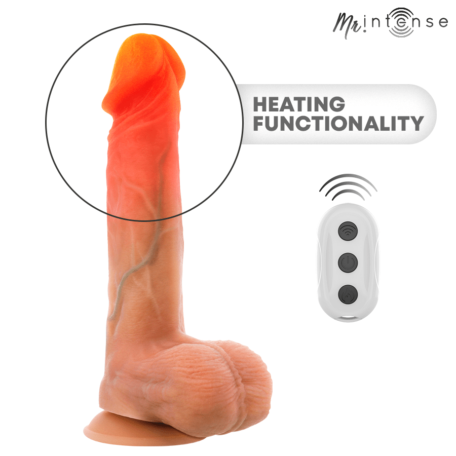 MR INTENSE - LOGAN DILDO VIBRADOR CON EFECTO CALOR Y CONTROL REMOTO 20 CM -Ø- 4.1 CM - OMerotics