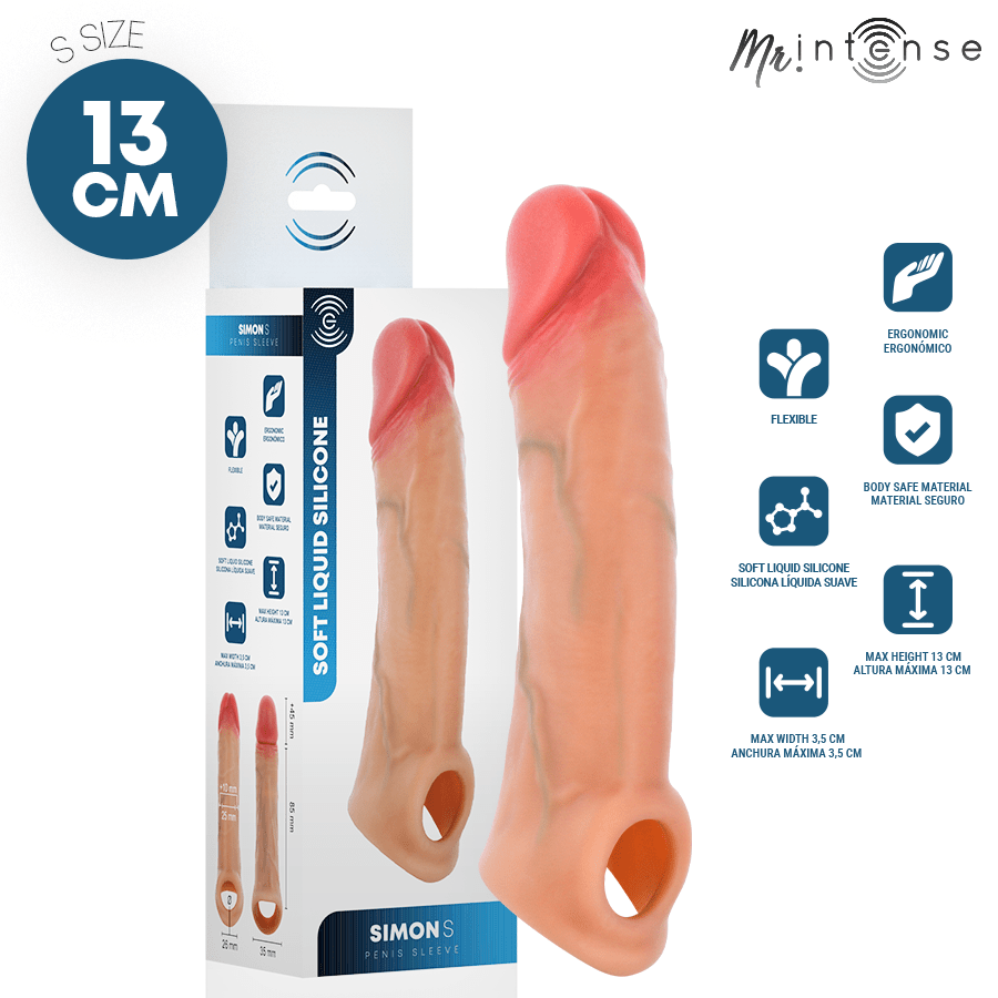MR INTENSE - SIMON S FUNDA DE PENE SILICONA 13 CM -Ø- 4 CM - OMerotics