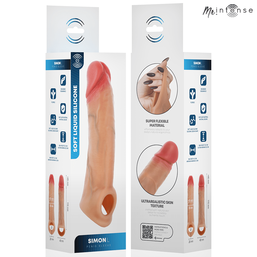 MR INTENSE - SIMON L FUNDA PARA PENE SILICONA 16 CM -Ø- 4.5 CM - OMerotics